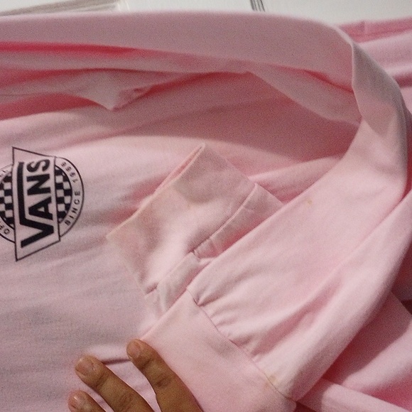 Vans Off the Wall Since 1966 Mens Light Pink Graphic Hooded Long Sleeve - Picture 5 of 6